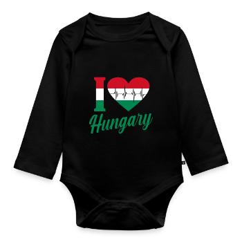 Hongrie - Body Bébé bio manches longues - noir - Devant
