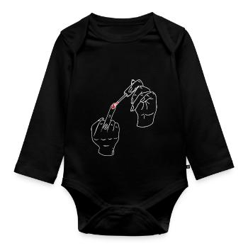 Feminismus Feministin Nagellack - Baby Bio-Langarm-Body - Schwarz - Vorne