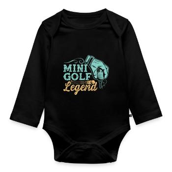 Golf Golfer Golfplatz Geschenk - Baby Bio-Langarm-Body - Schwarz - Vorne