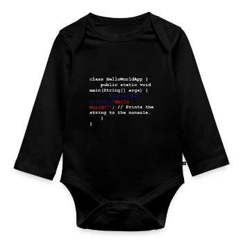 Coder Software Développeur - Body Bébé bio manches longues - noir - Devant