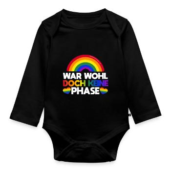 War wohl doch keine Phase Homoehe Schwul Gaypride - Baby Bio-Langarm-Body - Schwarz - Vorne