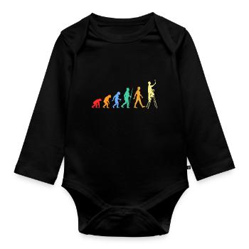 Bunte Evolution Design für Maler und Lackierer - Baby Bio-Langarm-Body - Schwarz - Vorne