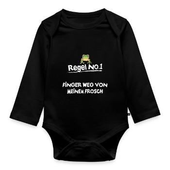 Frösche Frosch - Baby Bio-Langarm-Body - Schwarz - Vorne