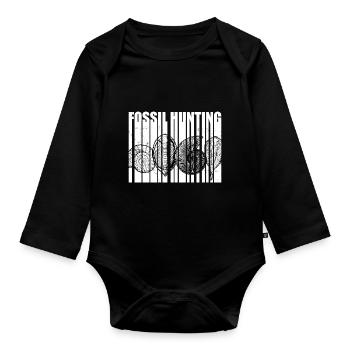 Fossil Collector Sayings | Fossils Gift Ideas - Organic Longsleeve Baby Bodysuit - black - Front