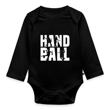 Joueur de handball Dabbing HandballEr Sport Gift - Body Bébé bio manches longues - noir - Devant