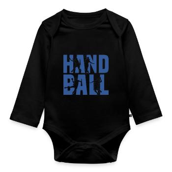Joueur de handball Dabbing HandballEr Sport Gift - Body Bébé bio manches longues - noir - Devant
