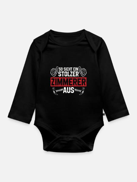 Zimmerei - Baby Bio-Langarm-Body - Schwarz
