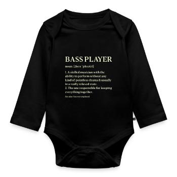 Bassgitarre Bass Player Bassist - Baby Bio-Langarm-Body - Schwarz - Vorne