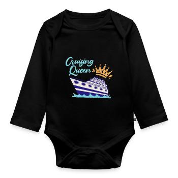 Cruising Queen Cruise Ship - Organic Longsleeve Baby Bodysuit - black - Front