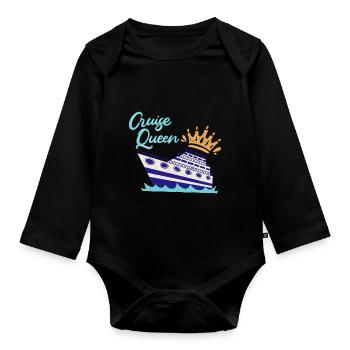 Cruise Queen Cruise Ship - Organic Longsleeve Baby Bodysuit - black - Front