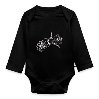 Bee Wasp Bumblebee Beekeeper Nature Conservation Environment Organic - Organic Longsleeve Baby Bodysuit - black - Front