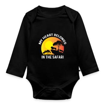 Appartient à Safari Backpacker Gift - Body Bébé bio manches longues - noir - Devant