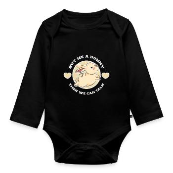 Rabbit Rabbit - Organic Longsleeve Baby Bodysuit - black - Front