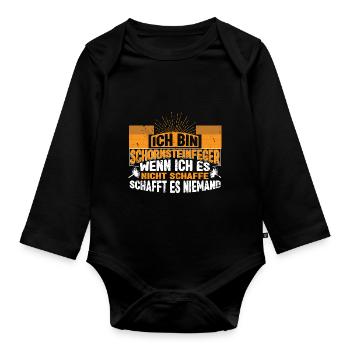 Schornsteinfeger Kaminkehrer - Baby Bio-Langarm-Body - Schwarz - Vorne