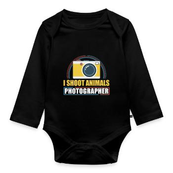 Photography Camera Lens I Shoot - Baby Bio-Langarm-Body - Schwarz - Vorne