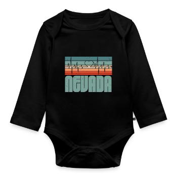 Retro Nevada USA Staat Amerika Nevadan Carson City - Baby Bio-Langarm-Body - Schwarz - Vorne