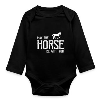 Conception Clydesdale pour clydesdale Riders - Body Bébé bio manches longues - noir - Devant