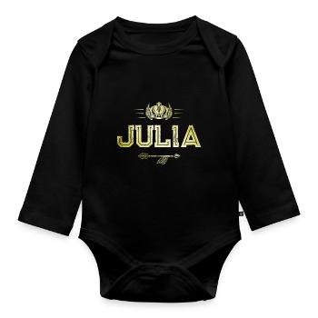 Julia - Baby Bio-Langarm-Body - Schwarz - Vorne