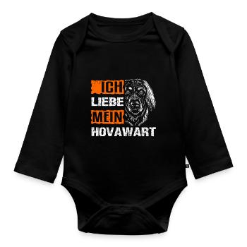 Hovawart - Baby Bio-Langarm-Body - Schwarz - Vorne
