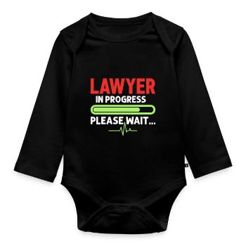 Avocat en cours Étudiant en droit - Body Bébé bio manches longues - noir - Devant