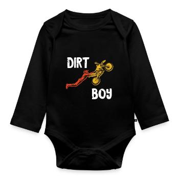 Motocross Bike Offroad Motorcycle Biker - Baby Bio-Langarm-Body - Schwarz - Vorne