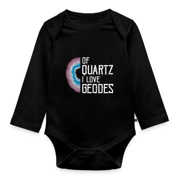 Recherche sur les roches et conception de roches à quartz - Body Bébé bio manches longues - noir - Devant