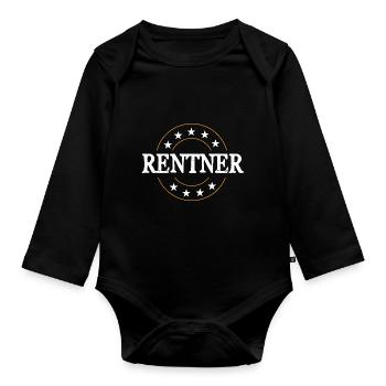 Rentner Rente - Baby Bio-Langarm-Body - Schwarz - Vorne