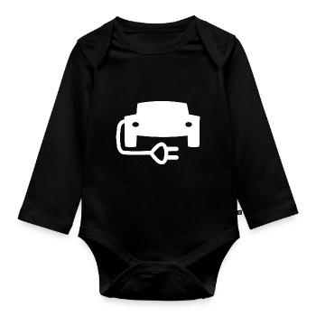 Les véhicules électriques - Body Bébé bio manches longues - noir - Devant