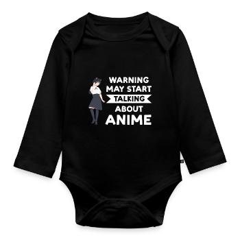 Anime merch Anime Anime Merchandise Geschenk - Baby Bio-Langarm-Body - Schwarz - Vorne