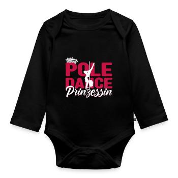 Pole Dance Prinzessin - Baby Bio-Langarm-Body - Schwarz - Vorne