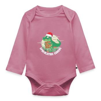 Spekulatius Saurus - Baby Bio-Langarm-Body - Mauve - Vorne