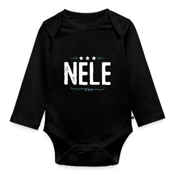 Nele - Baby Bio-Langarm-Body - Schwarz - Vorne