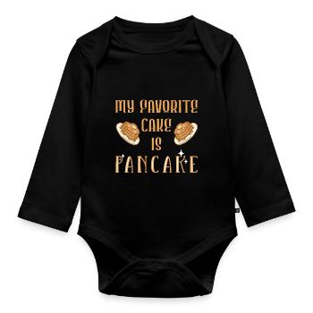 Pfannkuchen - Baby Bio-Langarm-Body - Schwarz - Vorne