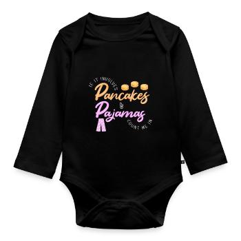 Pfannkuchen - Baby Bio-Langarm-Body - Schwarz - Vorne