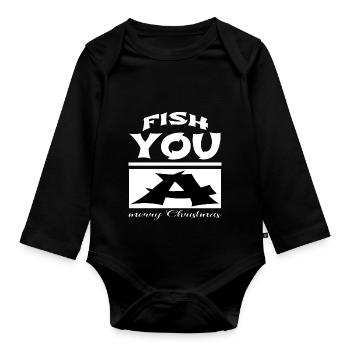 fish hook bodybuilder bass fishing axolotls - Baby Bio-Langarm-Body - Schwarz - Vorne