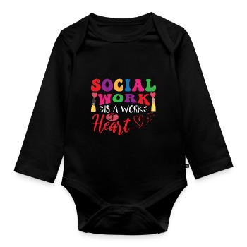 School Social Work Social Worker - Organic Longsleeve Baby Bodysuit - black - Front