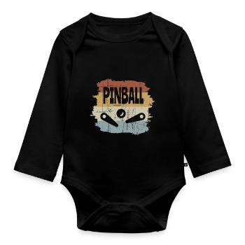 Pinball Retro Arcade Flipper Wizard Extra Ball - Body Bébé bio manches longues - noir - Devant