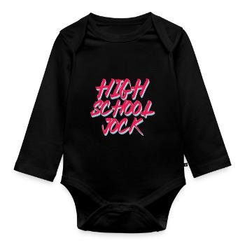 High School Jock - Organic Longsleeve Baby Bodysuit - black - Front