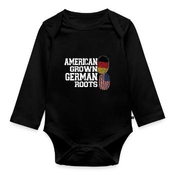 Deutschland Deutsch Deutsche Wurzeln Geschenk - Baby Bio-Langarm-Body - Schwarz - Vorne