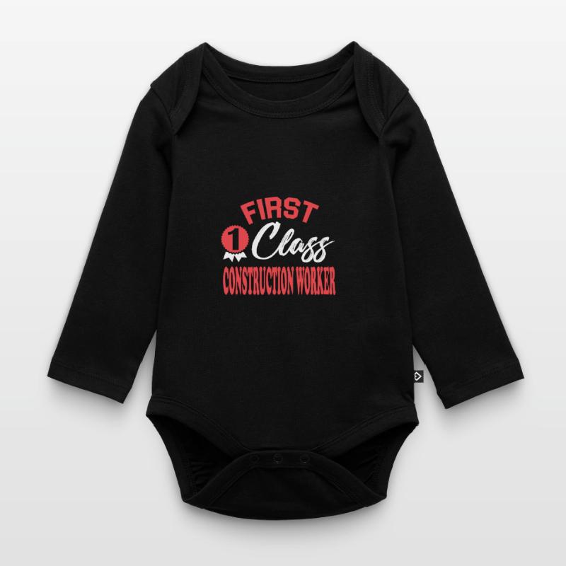 First-class construction worker Organic Longsleeve Baby Bodysuit