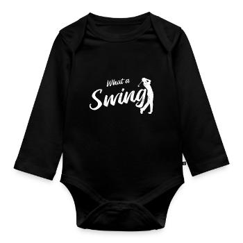 Golfplatz zum Golfen Golf - Baby Bio-Langarm-Body - Schwarz - Vorne