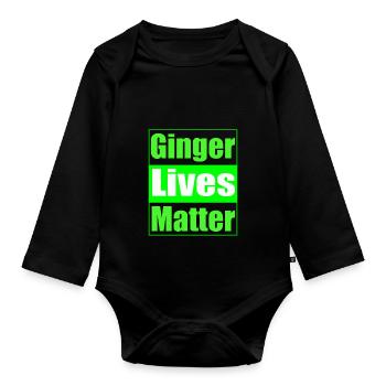 St Patrick s Day Ginger Lives Matter - Body Bébé bio manches longues - noir - Devant
