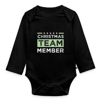 Christmas Team - Organic Longsleeve Baby Bodysuit - black - Front