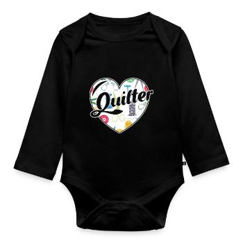 Quilter Full Heart - Organic Longsleeve Baby Bodysuit - black - Front