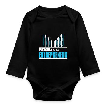 Goal Be An Entrepreneur - Organic Longsleeve Baby Bodysuit - black - Front