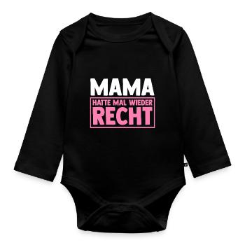 Mutter Muttertag Mama - Baby Bio-Langarm-Body - Schwarz - Vorne