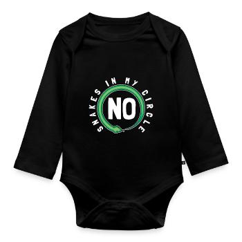 Keine Schlangen in meinem Kreis - Baby Bio-Langarm-Body - Schwarz - Vorne