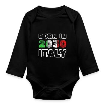 Italie 2030 - Body Bébé bio manches longues - noir - Devant