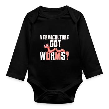 Vermiculture Got Worms - Baby Bio-Langarm-Body - Schwarz - Vorne
