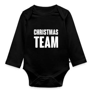 Christmas Team - Organic Longsleeve Baby Bodysuit - black - Front